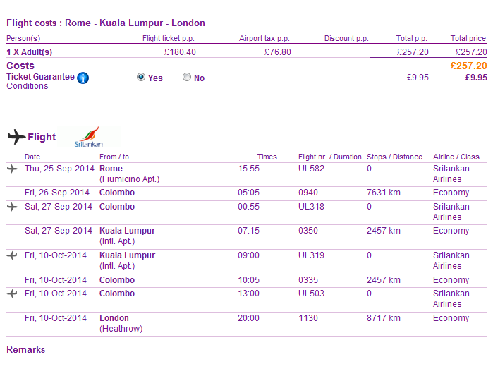 Malaysia: open-jaw flights to Kuala Lumpur from £257 or €327!