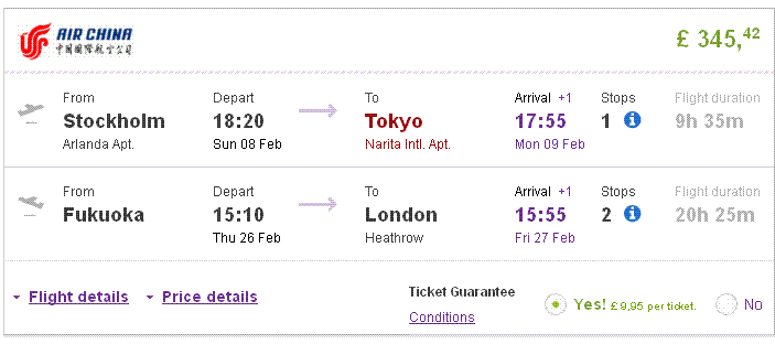 how much is a plane ticket to japan from california