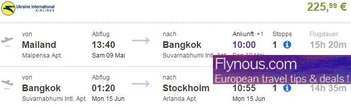 Cheap open-jaw flights to Bangkok from Europe from €226!