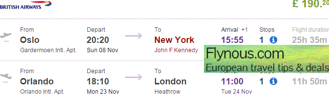 British Airways - cheap open jaw flights to USA (New York, Florida) £190!
