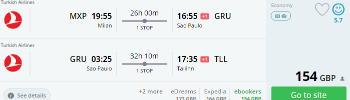 Open jaw flights from Europe to Brazil from €195!