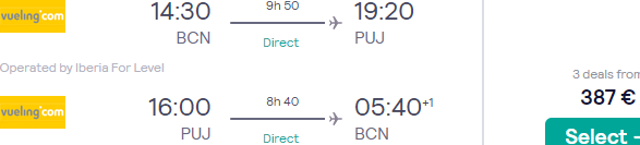 Non-stop return flights from Barcelona to Dominican Republic from €387!