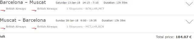 Iberia / British Airways flights from Spain to Muscat, Oman just €184 return!