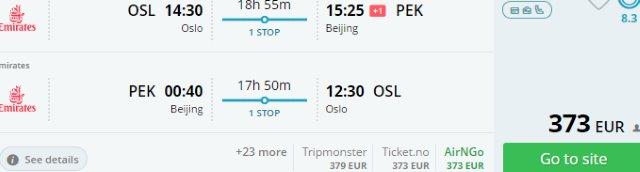 Emirates return flights from Oslo or Budapest to Thailand, Vietnam or China from €373..
