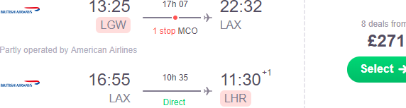 British Airways cheap non-stop flights from London to Los Angeles, California from £296 (and cheaper)!