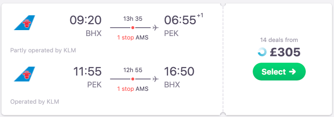 Full Service SkyTeam flights from the UK to Beijing from only £305!