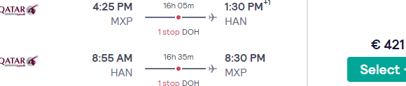 Qatar Airways flights from Milan to Hanoi, Vietnam from €421!