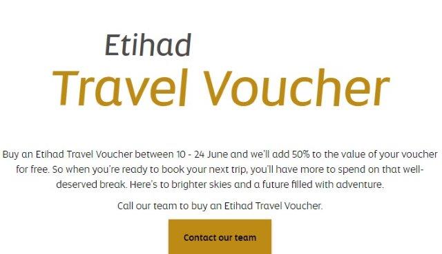 Buy an Etihad Travel voucher and the airline will add 50% to the value!