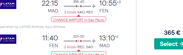 Fly from Madrid, Lisbon, Frankfurt or London to Fernando de Noronha archipelago in South America from €365 or £373 return!