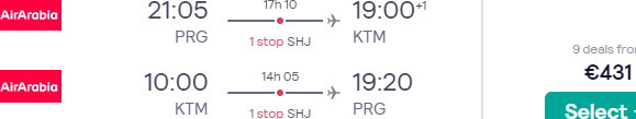Return flights from Prague to Kathmandu, Nepal from €431!