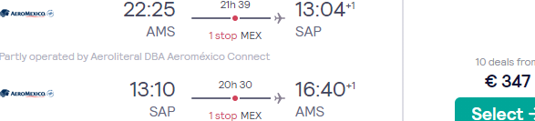 Cheap return flights from Amsterdam to Honduras for €379!