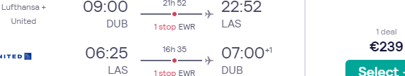 Return flights from Dublin to Las Vegas for just €266!