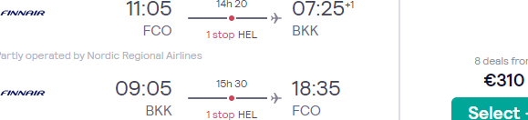 High-season Finnair flights from selected European cities to Bangkok from €310!