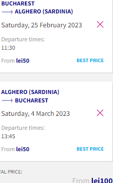 Non-stop flights from Bucharest, Romania to Sicily or Sardinia for €20!