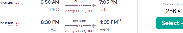 Return flights from Prague to Banjul, the Gambia for €266!