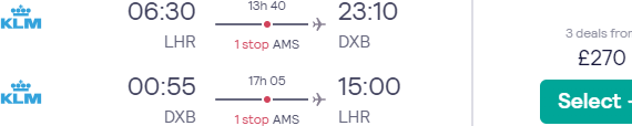 Return Air France-KLM flights from the UK to Dubai, UAE for £270!