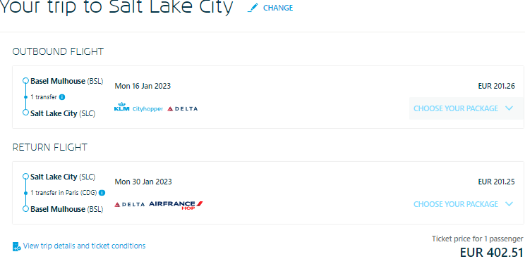 Air France-KLM flights from Switzerland to Salt Lake City for €403 return!
